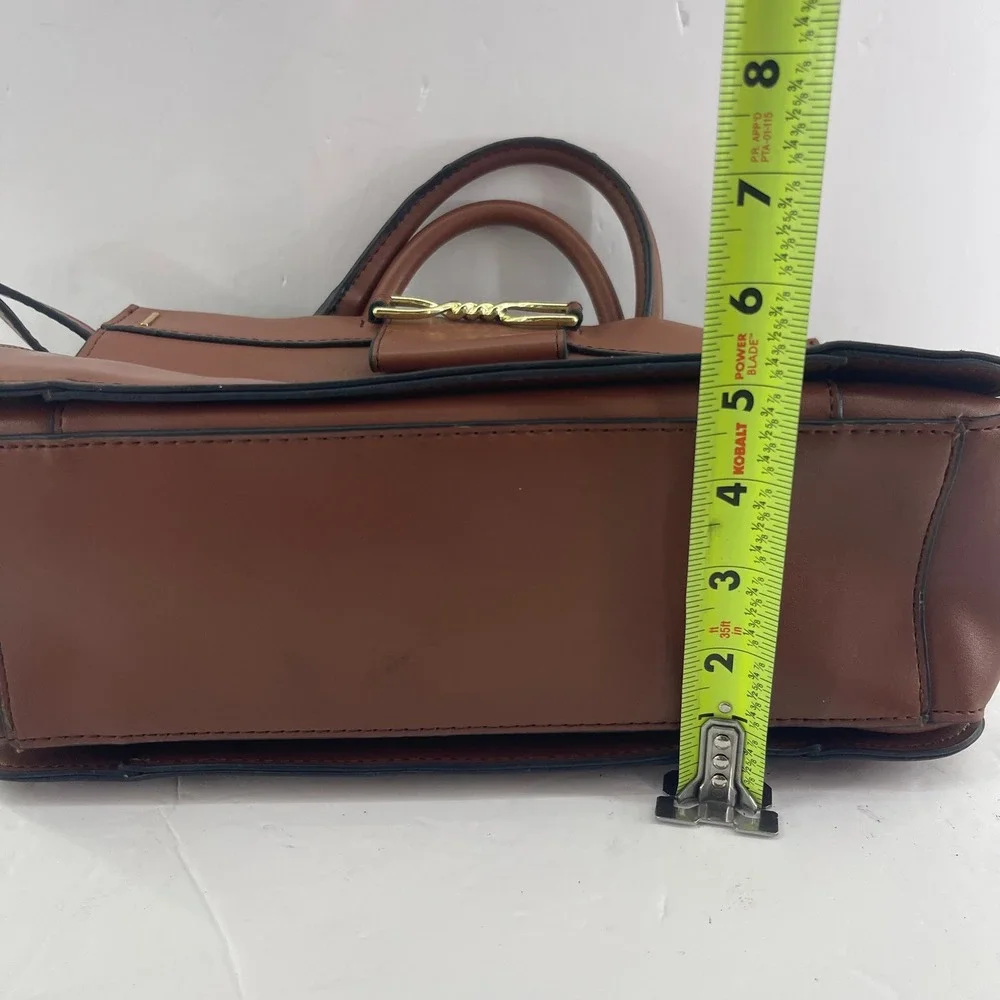 Horsebit Satchel Bag Brown Leather Crossbody‎ Equestrian Classic London Fog